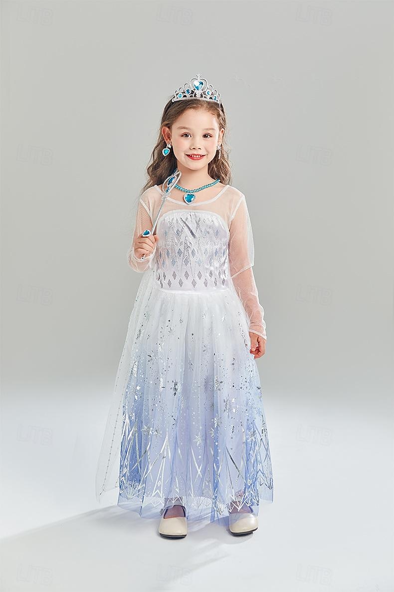 Ledové království Pohádka Princeznovské Elsa Květinové šaty Téma Party Kostým Tylové šaty Sladká Lolita Filmové kostýmy for Dívčí Děti Karneval Večírek 2025 - $38.99 –P3