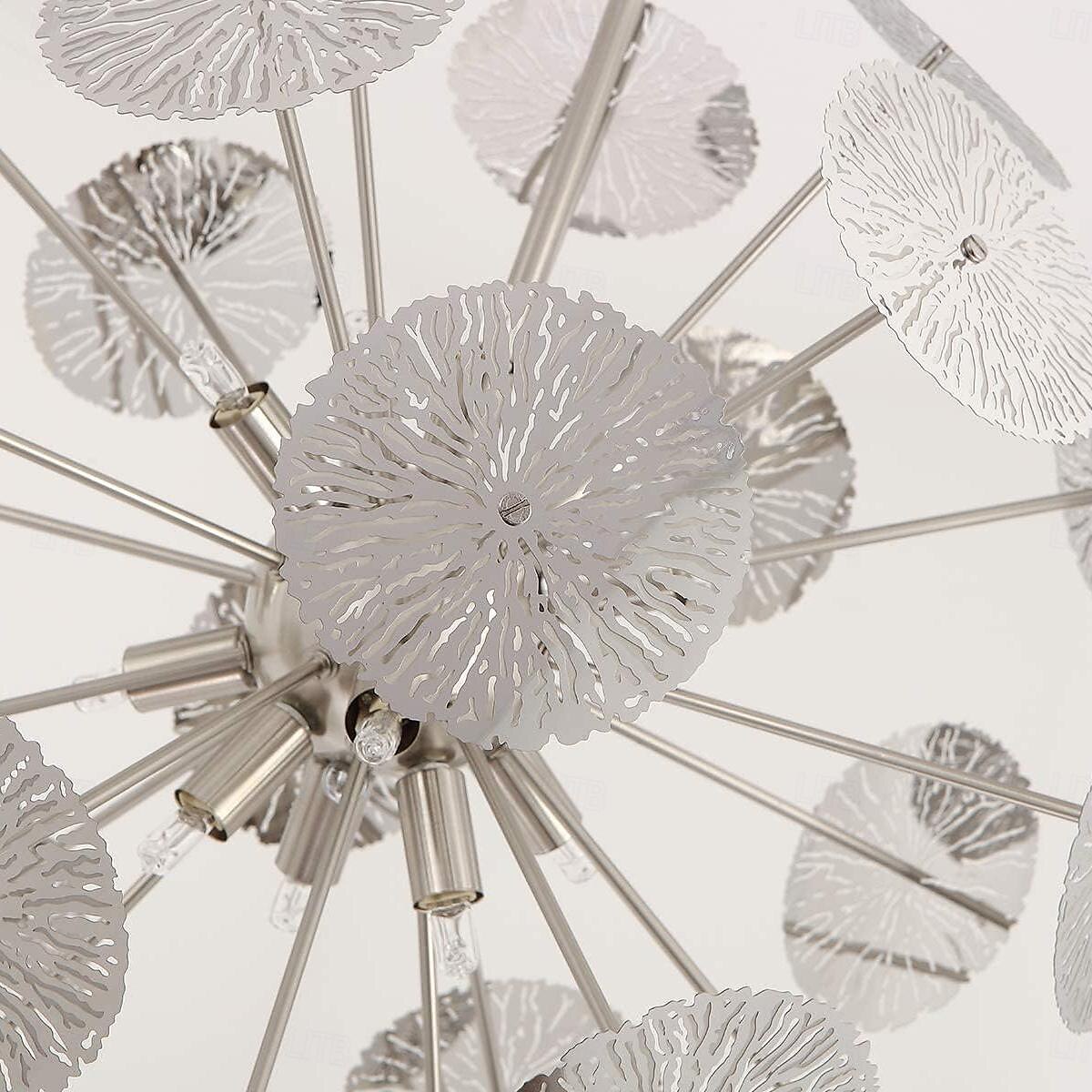 Luces colgantes 8 luces modernas circulares de acero inoxidable de 50 cm/19,6 pulgadas base de oro cromado g9, lámparas colgantes de globo con poste ajustable, adecuadas para restaurantes, cocinas, 2025 - $299.99 –P3