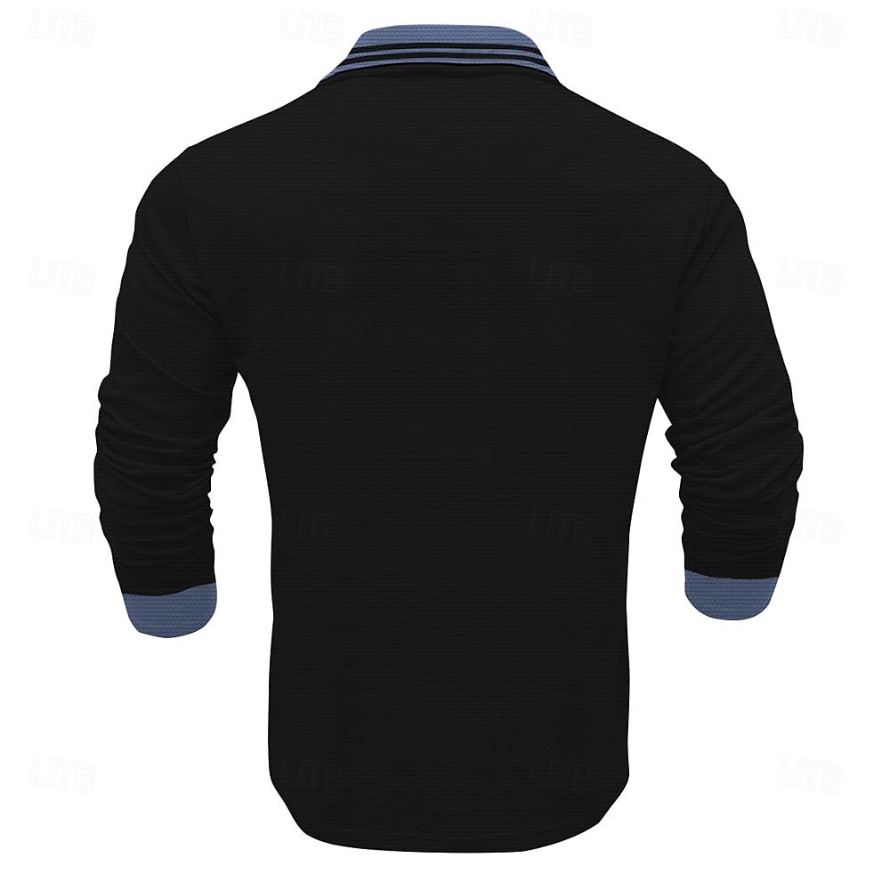 Men's Faith Polo Shirts Golf Shirt Long Sleeve Polo Shirts Collared Shirts WorkWear Formal Wear Festival Wear Buttons 3D Print Fall & Winter Blue Purple Orange 2025 - $23.99 –P5
