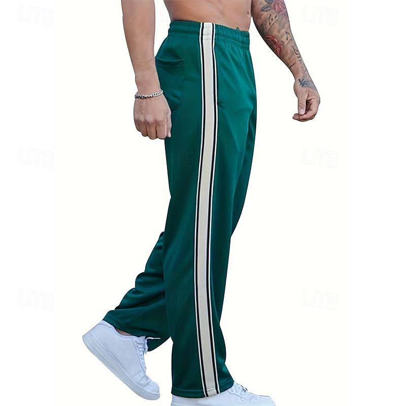 Men's Sweatpants Trousers Straight Leg Sweatpants Patchwork Pocket Elastic Waist Color Block Comfort Sports Outdoor Daily Fashion Casual Black Wine Micro-elastic 2025 - $21.99 –P2