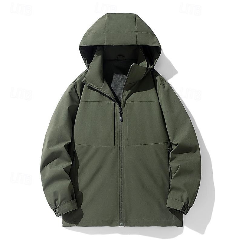 Hombre Chaqueta Softshell Chaqueta para senderismo Al aire libre Resistente al Viento Resistente al Agua Sudadera Chaqueta cortavientos Camping / Senderismo / Espeleología Viaje Negro Verde Ejército 2025 - $39.99 –P3