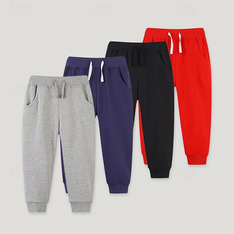 Boys 3D Solid Color Pants Sweatpants Spring Fall Active Basic Kids 4 years+ Outdoor Sport Casual Regular Fit 2026 - $14.49 –P1