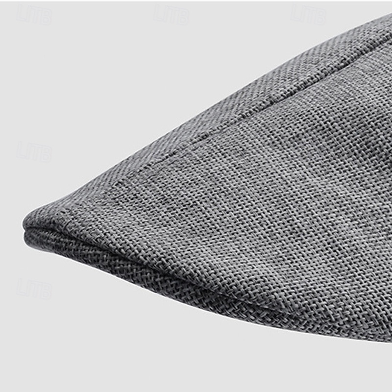 Herr Platt mössa Basker Ascot hatt Newsboy hatt Svart Vit linne Mode Ledigt Brittisk Gata Dagligen Slät Justerbara Andningsfunktion 2026 - $9.49 –P11