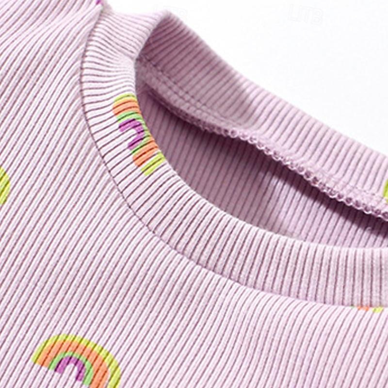 Mädchen' 3D Regenbogen Kleid Kurzarm Sommer Urlaub Täglich Festtage Prinzessin Schön Süß kinderkleidung 4-7 Jahre Casual kleid A Linie Kleid Knielang Regular Fit 2025 - $21.99 –P5