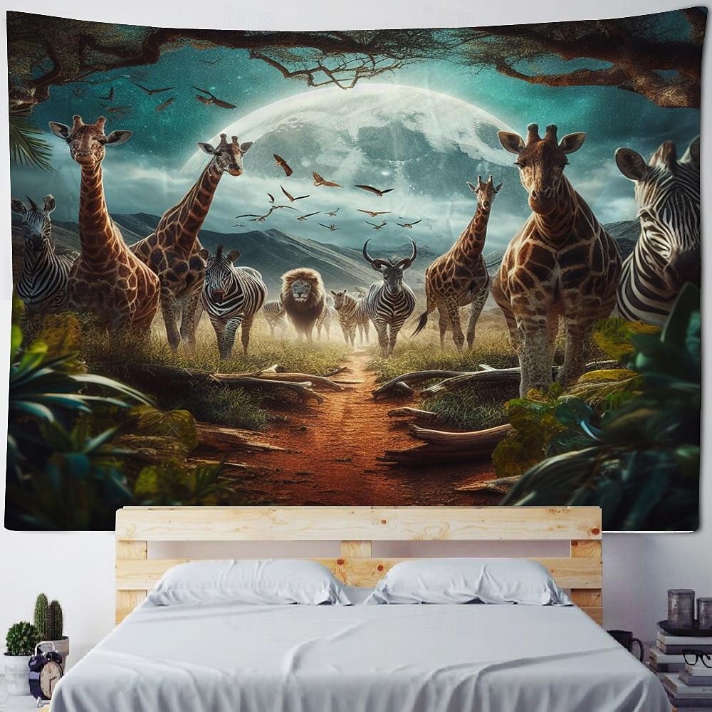 African Safari Wild Animals Hanging Tapestry Wall Art Large Tapestry Mural  Decor Photograph Backdrop Blanket Curtain Home Bedroom Living Room  Decoration 2025 - $28.59, image size:1000x1000