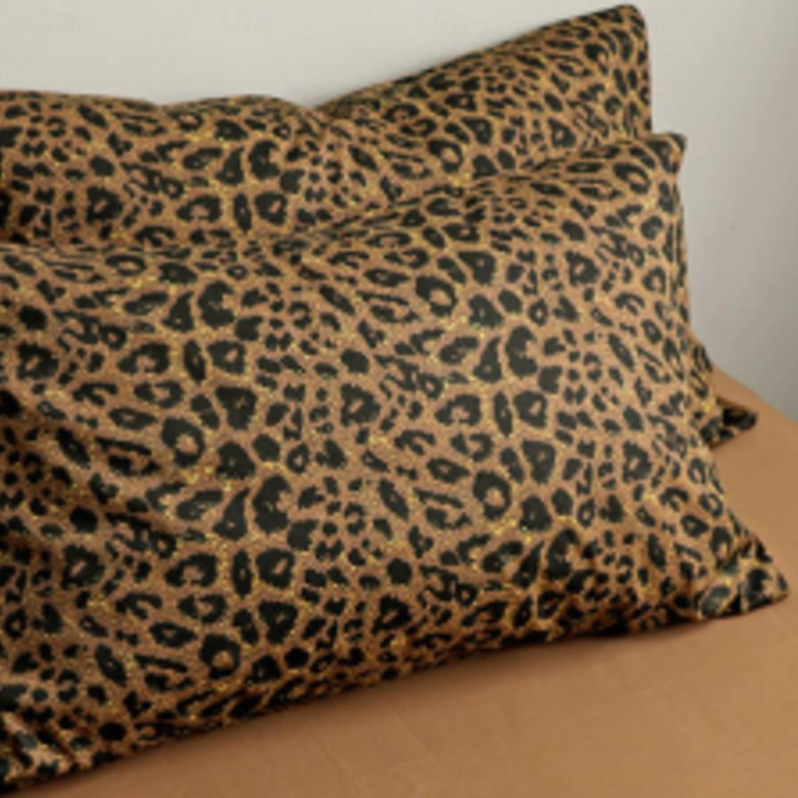 Leopard Print Duvet Cover Set - Includes Duvet Cover and Pillowcases - Stylish and Bold Animal Print Design - Soft and Comfortable Fabric - Perfect for Adding a Wild Touch to Your Bedroom Decor 2025 - $28.99 –P3