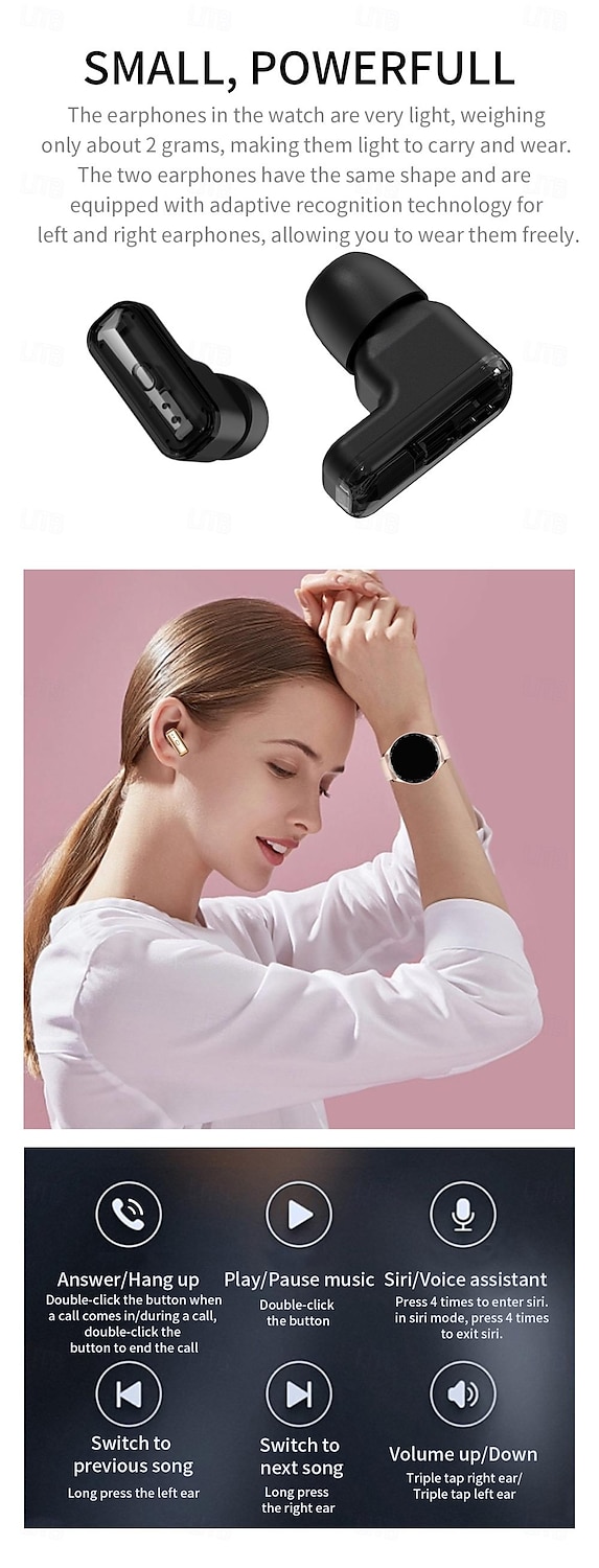 696 T97 Smart Watch 1.39 inch Smart Band Fitness Bracelet Bluetooth Pedometer Call Reminder Sleep Tracker Compatible with Android iOS Men Hands-Free Calls Message Reminder Watches with Earbuds IP 67 2025 - $83.99 –P5