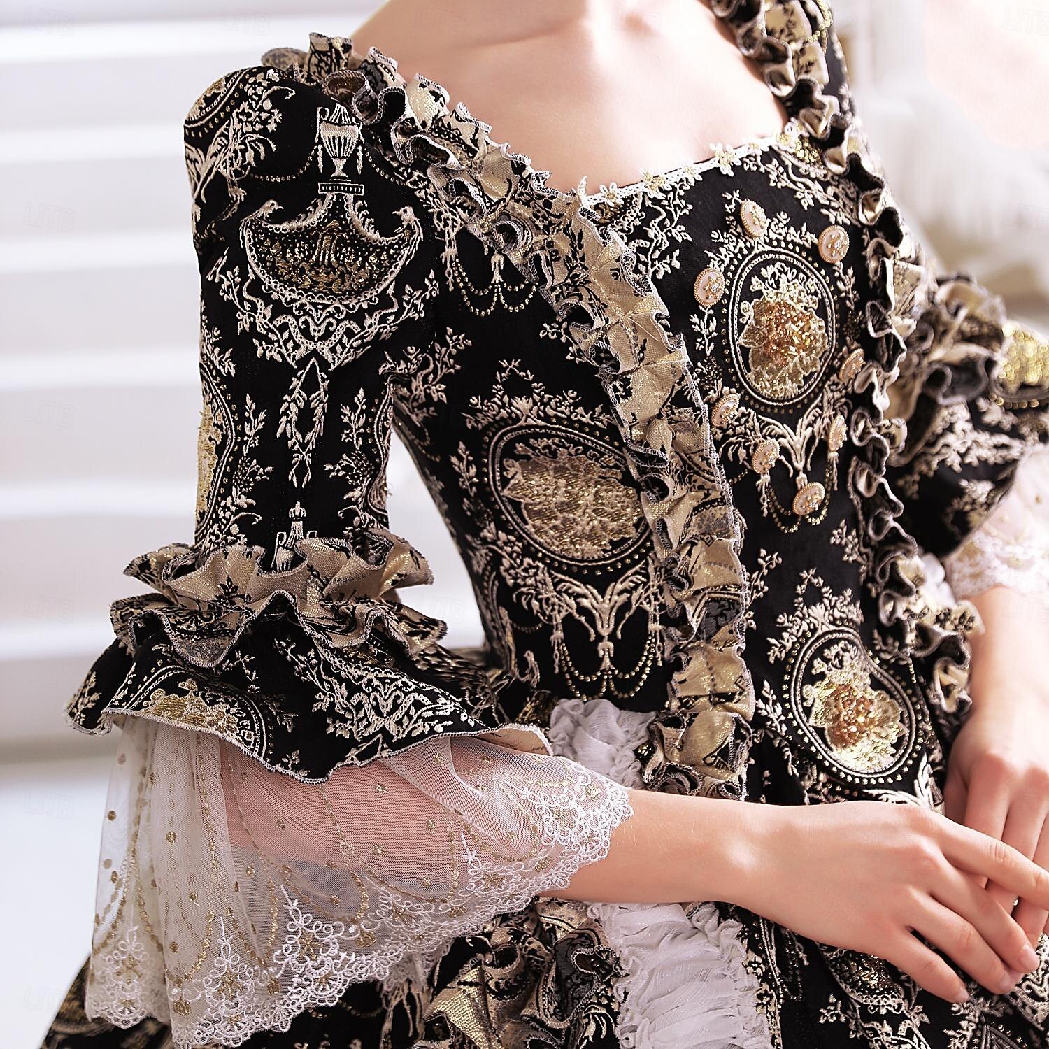 Gothic Victorian Vintage Inspired Dress Party Costume Prom Dress Princess Shakespeare Solid Color Ball Gown Fancy Dress Women's Royal Halloween Carnival Valentine's Day Party Evening Party Masquerade 2026 - $321.99 –P2