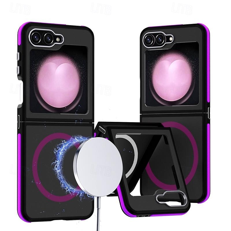 телефон Кейс для Назначение SSamsung Galaxy Z-флип 7 Z-флип 6 Z Flip 5 Кейс на заднюю панель Поддержка беспроводной зарядки Не желтеет Защита от удара Ретро ТПУ 2025 - $21.99 –P5