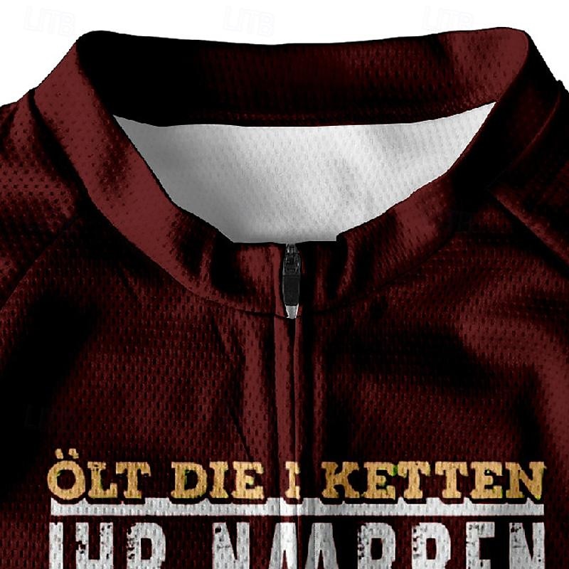 رجالي جورسيه الدراجة مطبوعة بأحرف وأرقام كم قصير الدراجة تي شيرت جورسيه مع 3 جيوب خلفية دراجة جبلية سريع جاف تصميم تشريحي تفتيل متنفس رياضات بورجوندي ملابس 2025 - $28.99 –P5