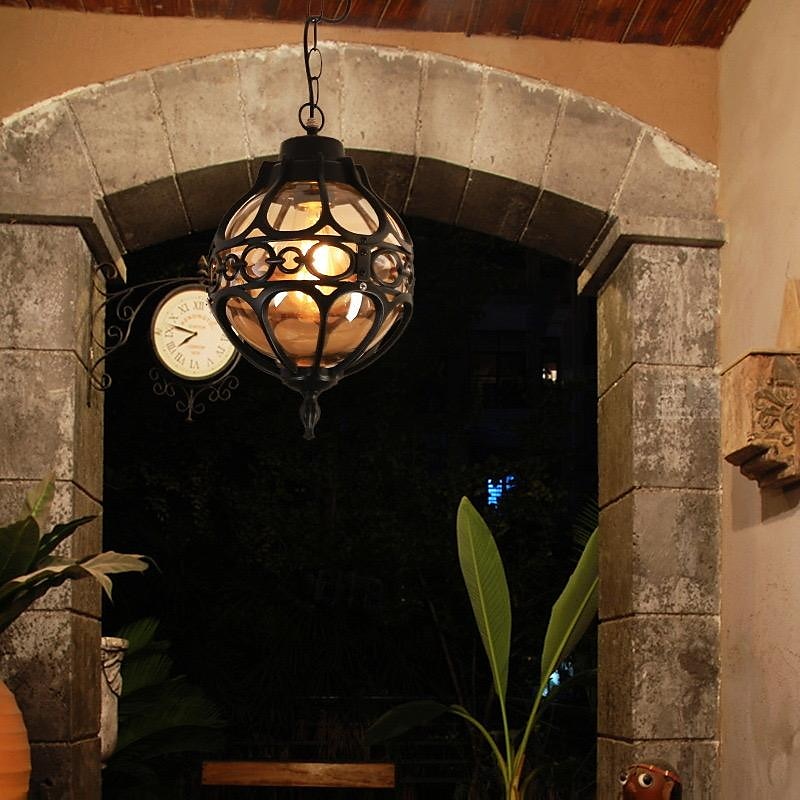 LED Pendant Light 1-Light 5W Industrial Vintage Glass Ball Outdoor Waterproof Hanging Lamp Metal Exterior Suspension Lantern Lamp E26/E27 for Farmhouse Garden Porch Aisle Pavilion Terrace Modern Droplight 110-240V 2025 - $194.99 –P2