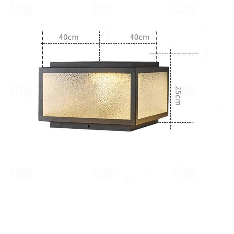 led kültéri oszloplámpa meleg fehér 25/30/40cm modern oszlopsapkák lámpa mattüveg fedélzeti kerítéssapka fény vízálló oszloplámpák oszloplámpák házon kívül táj ösvény világítás terasz kertbe 110-240v 2025 - $149.99 –P9