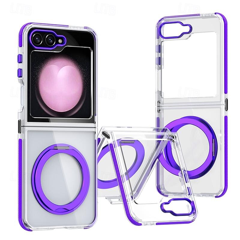 τηλέφωνο tok Για Samsung Galaxy Z Flip 7 Z Flip 6 Z Flip 5 Πίσω Κάλυμμα με βάση στήριξης Διαφανής Μη κιτρίνισμα TPU Ακρυλικό 2025 - $24.99 –P2