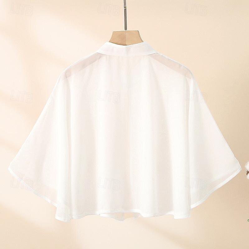 Sjal til kvinner Elegant Luksus Ermeløs Chiffon Bryllup Wrap Med Ren Farge Til Bryllup Sommer 2025 - $20.99 –P7