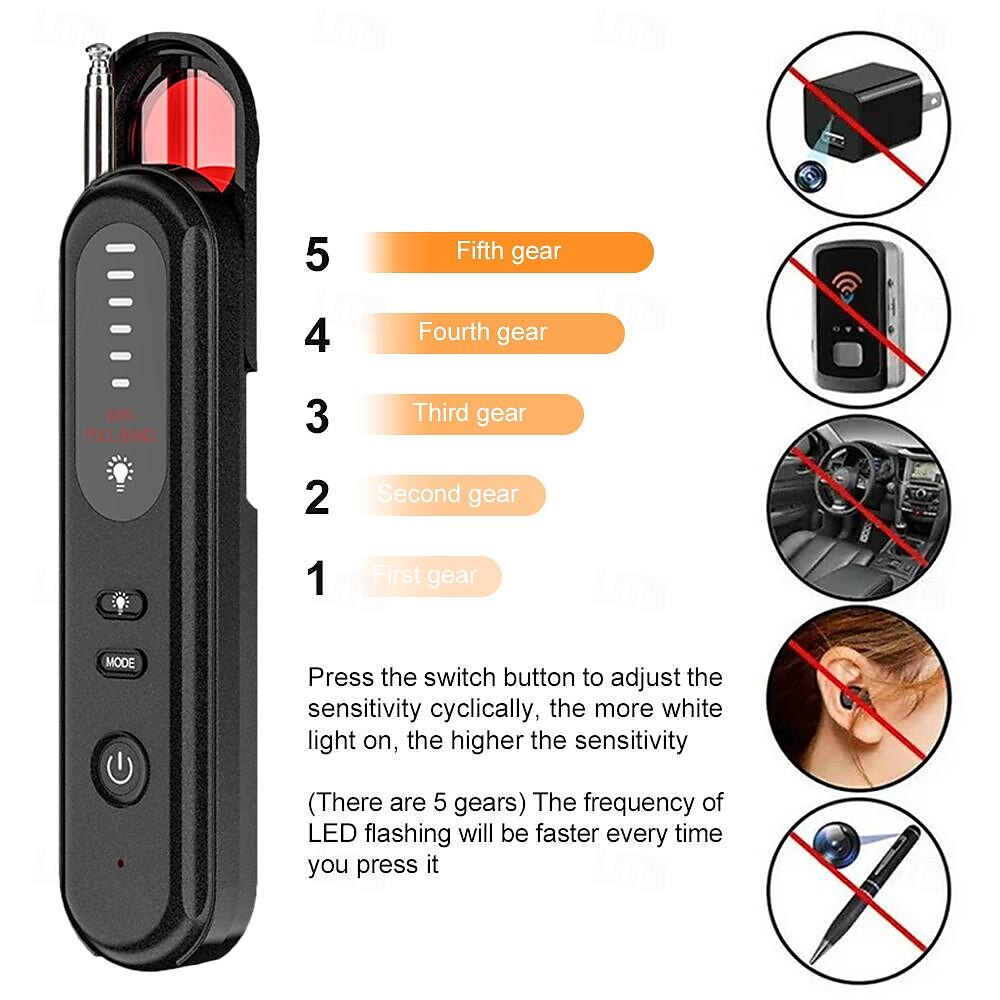 Hidden Camera Detector GPS Tracker Detector Find Wireless Bugging Devices in Cars Bathrooms Offices Hotels 2025 - $39.99 –P2