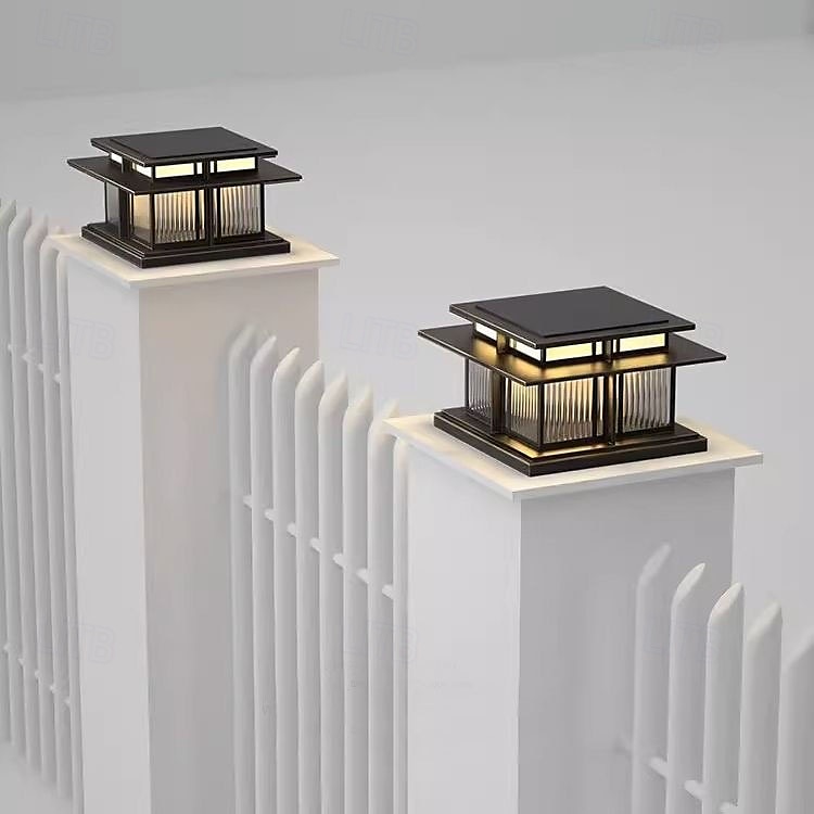 luz de parede externa led branco quente 35/42 cm 1 luz estilo chinês luzes de coluna à prova d'água luzes de poste de pátio e27 lâmpada de poste de acrílico transparente 110-240v de 2025 por $265.59 –P7