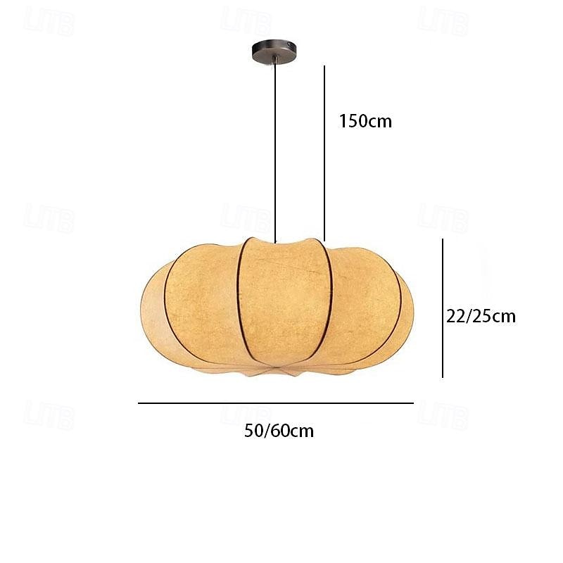 led pendellys 3-farget lyskilde 50/60cm 1-lys wabi-sabi silke kreativ gresskar silke lysekrone japansk hjem dekorative hengende lamper e26/e27 soverom stue spisestue 85-265v 2025 - $349.99 –P1