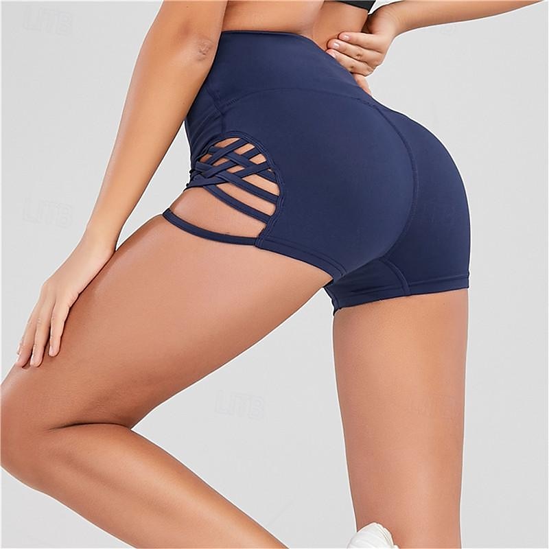 Pentru femei Pantaloni Sport de Sală Pantaloni scurți de yoga Pantaloni scurți de antrenament Eliminat Talie Înaltă Yoga Gimnastică antrenament Pilates Pantaloni scurți Negru Vișiniu Albastru Închis 2025 - $20.99 –P6