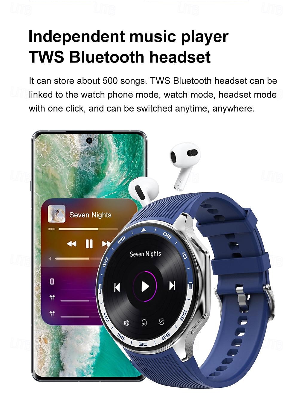 696 DTWatchX Montre intelligente 1.43 pouce Smartwatch Montre Connectée Bluetooth Podomètre Rappel d'Appel Moniteur de Sommeil Compatible avec Android iOS Femme Hommes Mode Mains-Libres Rappel de de 2025 ? $62.99 –P11