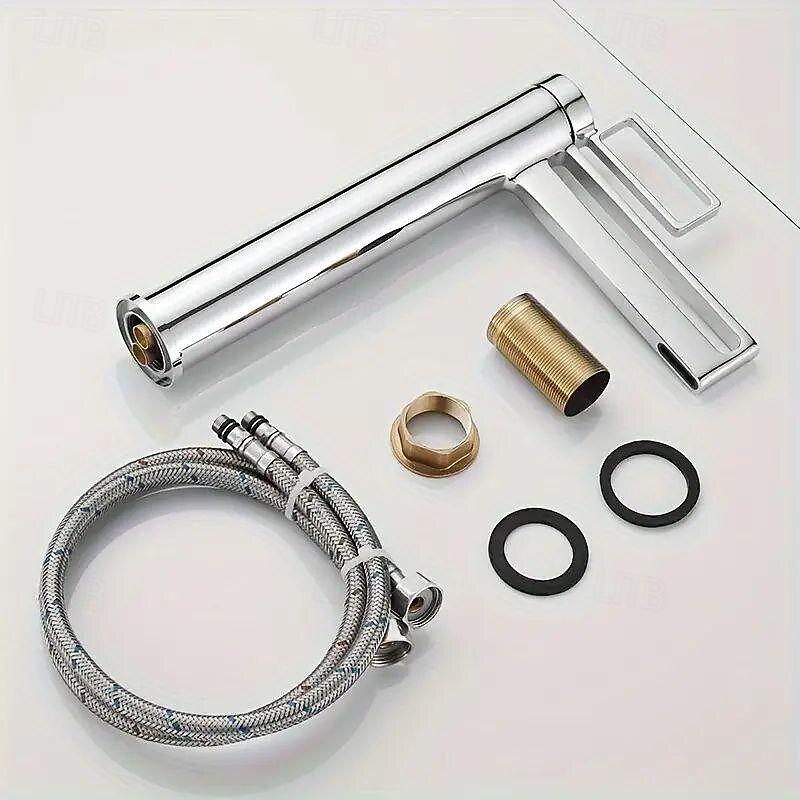 Waschbecken Wasserhahn - Wasserfall Galvanisierung Mittellage Einhand Ein LochBath Taps 2026 - $121.99 –P2