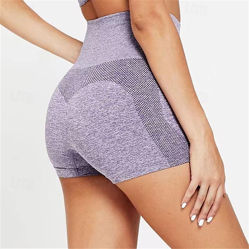 Femmes Shorts de gym Shorts de yoga Shorts d'entraînement Taille haute Pilates Entraînement en salle Entraînement Shorts Couleur Unie Noir Bleu Bleu Ciel Des sports Tenues de Sport Élastique Mince de 2025 ? $6.49 –P4