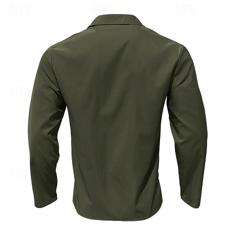 Herren Hemd Sommerhemd Freizeithemd Strandhemd Schwarz Weiß Armeegrün Grau Leicht Blau Langarm Einfach Revers Urlaub Hawaiianisch Button-Down Bekleidung Polyester Mode Lässig Bequem 2025 - $26.99 –P15