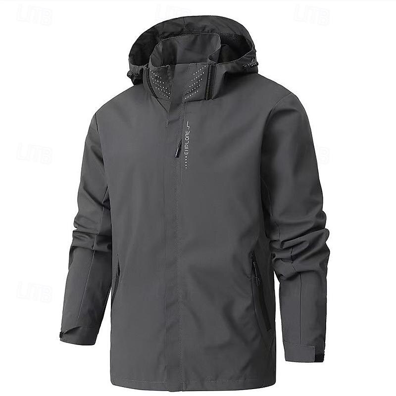 Hombre Chaqueta Softshell Chaqueta para senderismo Al aire libre Resistente al Viento Resistente al Agua Sudadera Chaqueta cortavientos Camping / Senderismo / Espeleología Viaje Negro Blanco Azul 2025 - $23.19 –P4