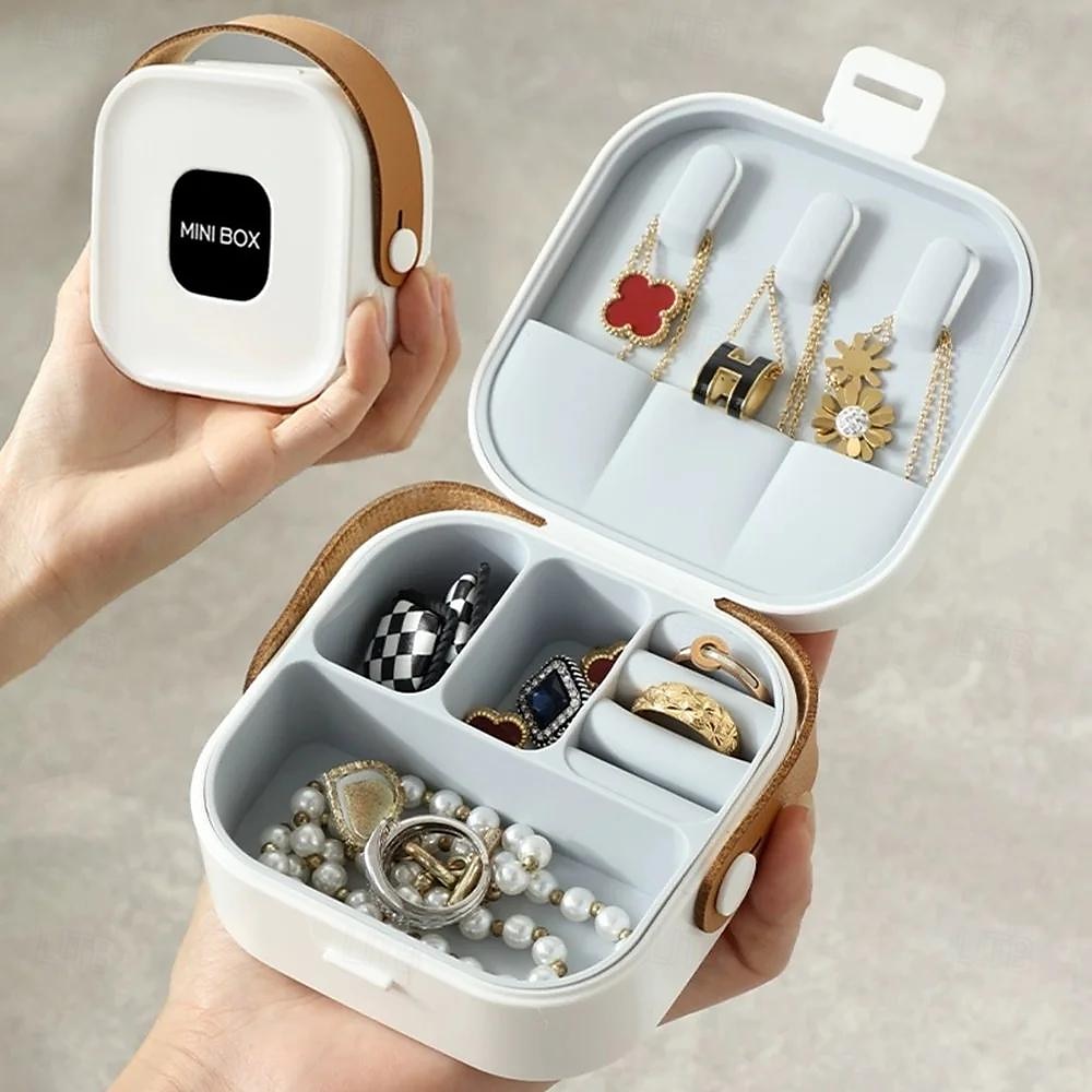 reise smykker arrangør for kvinner jenter, trendy reise smykker etui, bærbar ring halskjede arrangør øredobber boks liten smykke arrangør, reise esse-ntials reise tilbehør for kvinner jenter, 2025 - $8.99 –P4