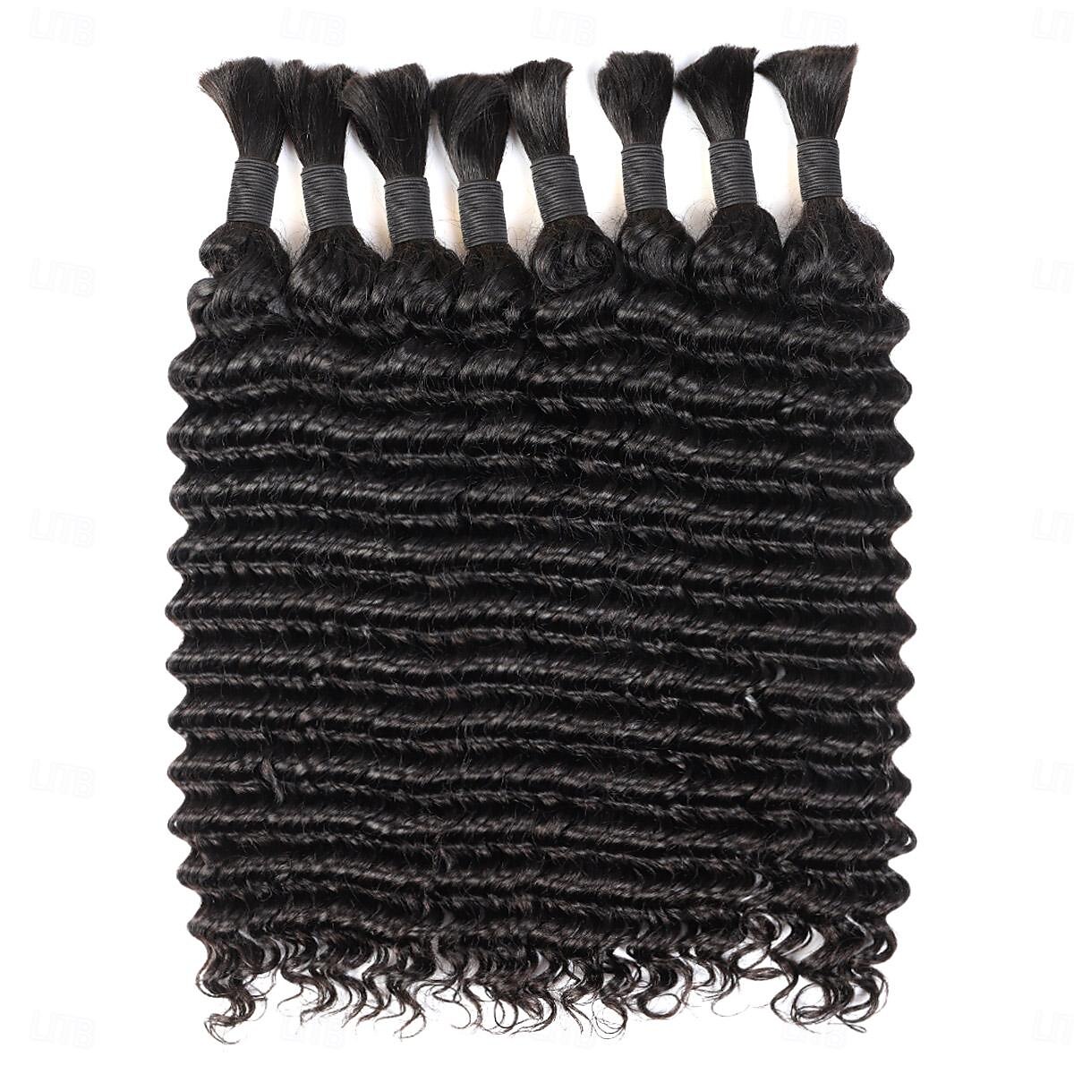 300g Deep Wave Bulk Human Hair For Braiding 100% Unprocessed Bulk Human Hair Extensions No Weft Curly Human Hair For Braiding 2025 - $149.99 –P2
