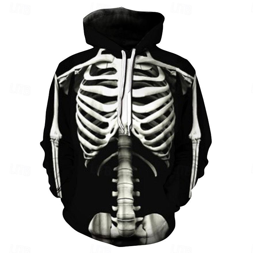 předvečer Všech svatých Kostlivec Kapuce Tisk 3D Přední kapsa Grafika Pro Pro páry Pánské Dámské Dospělé předvečer Všech svatých Karneval Plesová maškaráda 3D tisk Dovolená předvečer Všech svatých 2025 - $23.99 –P1
