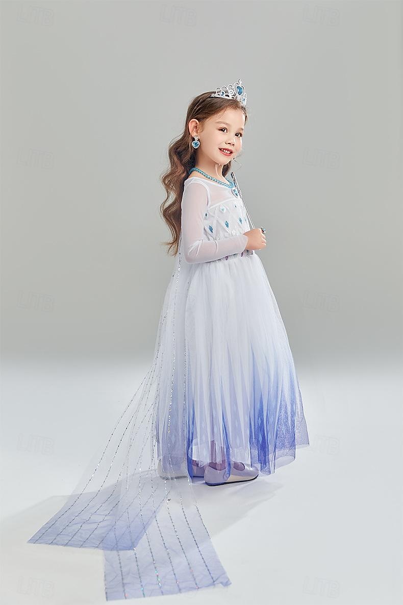 Basm Regina Zăpezii Înghețat Prințesă Elsa Ținute Rochie de fete cu flori Costum de petrecere tematică Cosplay for Fete Copii Crăciun Carnaval Zuia Copiilor Petrecere / Seara 2026 - $51.99 –P5