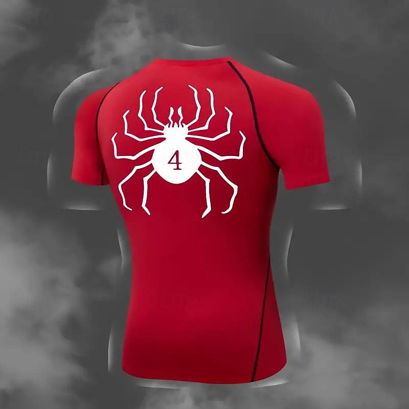 Муж. Компрессионная футболка Спортивная рубашка Фитнес-рубашка С короткими рукавами Футболка Футболка Повседневные Одежда для спорта и отдыха Пауки Быстровысыхающий Мягкий Дышащий 2025 - $15.49 –P7