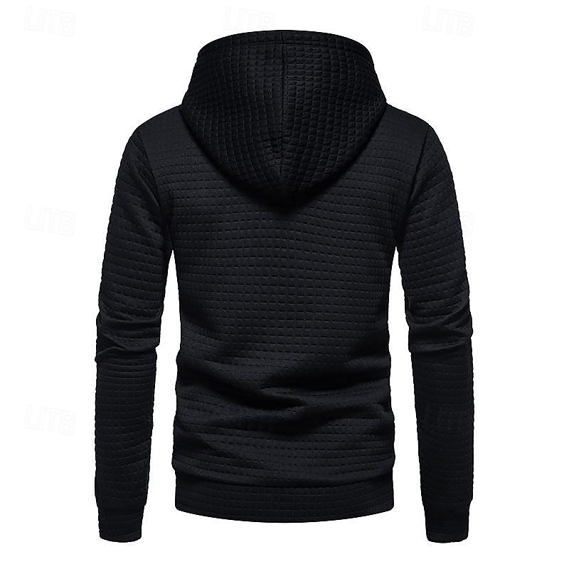 Herr Våffla hoodies Huvtröja Svart Vit Ljusgrå Mörkgrå Huva Slät Ficka Sport & Utomhus Dagligen Helgdag Polyester Streetwear Grundläggande Ledigt Vår & Höst Kläder Pull Tröjor Långärmad 2025 - $24.99 –P13