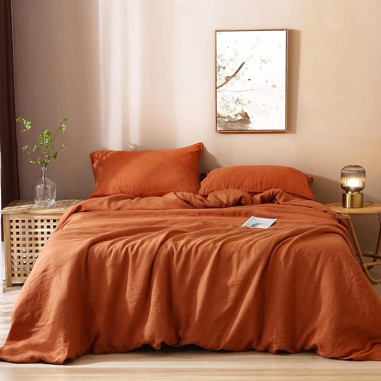 Cotton Duvet Cover 100% Linen Coconut White Duvet Cover Queen Size, Soft and Breathable Queen Duvet Cover Set for All Season 2025 - $50.99 –P4