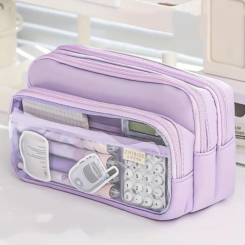 Transparent Pen Bag Large Capacity Simple High Appearance Level Pencil Case Creative Multi-functional Middle School Student Pen Bag 2025 - $23.99 –P6