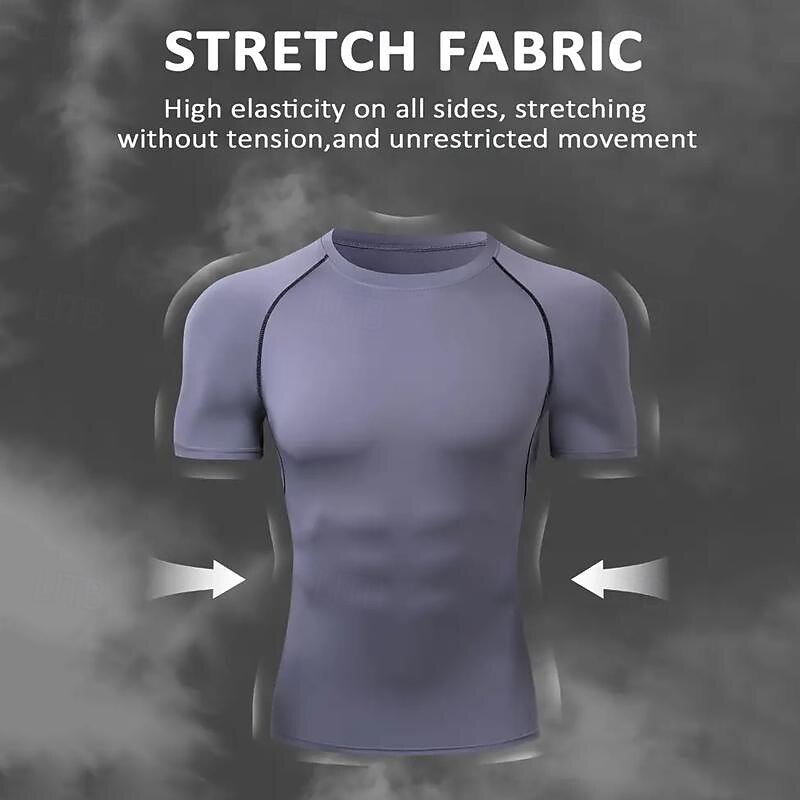 Муж. Компрессионная футболка Спортивная рубашка Фитнес-рубашка С короткими рукавами Футболка Футболка Повседневные Одежда для спорта и отдыха Пауки Быстровысыхающий Мягкий Дышащий 2025 - $15.49 –P6