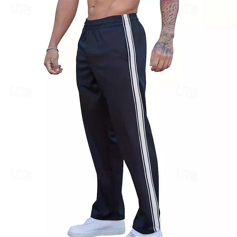 Men's Sweatpants Trousers Straight Leg Sweatpants Patchwork Pocket Elastic Waist Color Block Comfort Sports Outdoor Daily Fashion Casual Black Wine Micro-elastic 2025 - $21.99 –P7