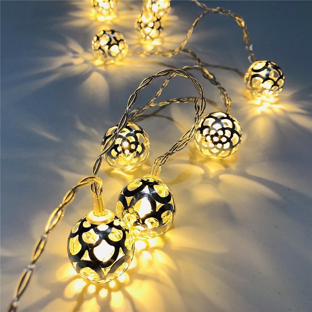 elegant bryllupsmottak fest led marokkansk mønster ball string lys, juledekorativt nattlys for julefestival, bryllup, fest og gårdsplass 1 stk. 2025 - $14.49 –P4