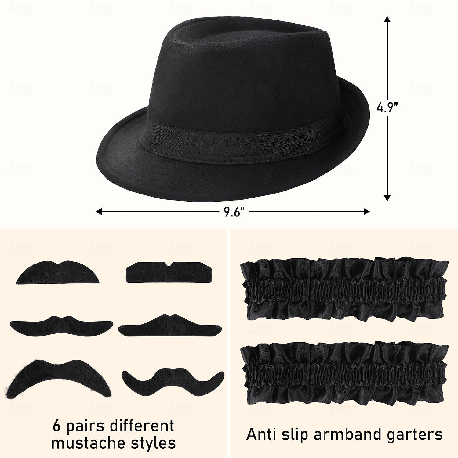 Ретро Бурные 20-е 1920-е годы Инвентарь Жилет Панама шляпа Великий Гэтсби чарльстон барин Мода Маскарадный костюм Муж. Рождество Хэллоуин Карнавал Выпускной Девичник фестиваль Взрослые 2026 - $51.99 –P5