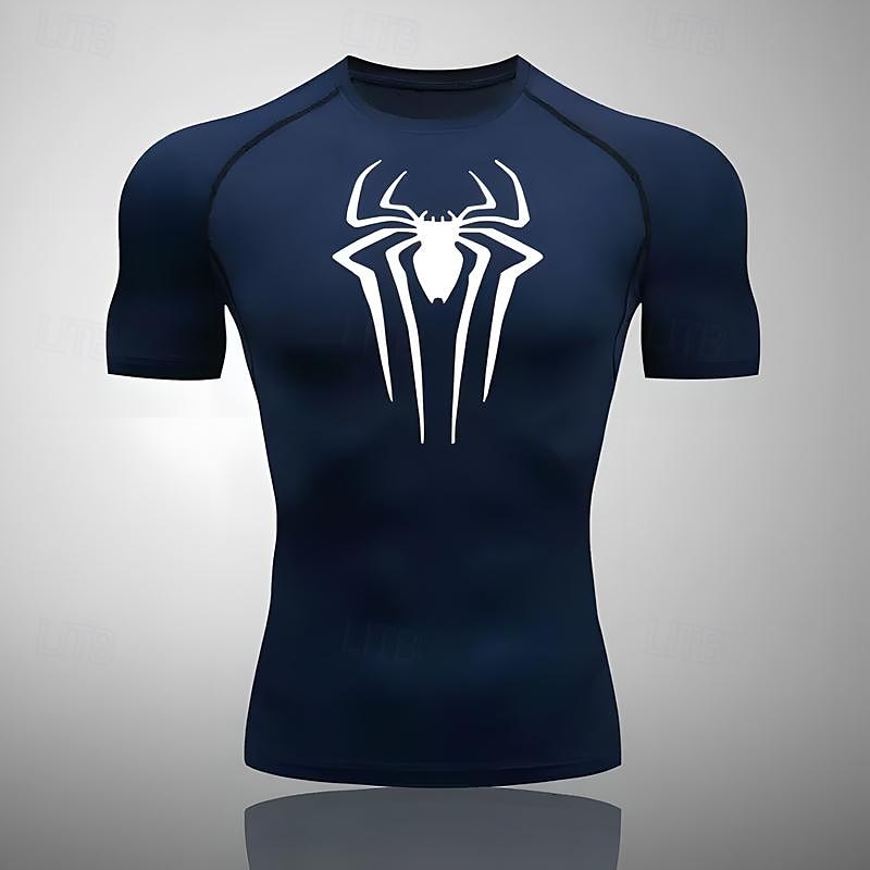 Men's Compression Shirt Athletic Shirt Gym Shirt Fitness Shirt Short Sleeve Tee Tshirt Casual Athleisure Breathable Quick Dry Soft Fitness Gym Workout Running Sportswear Activewear Black White Red 2025 - $12.39 –P11