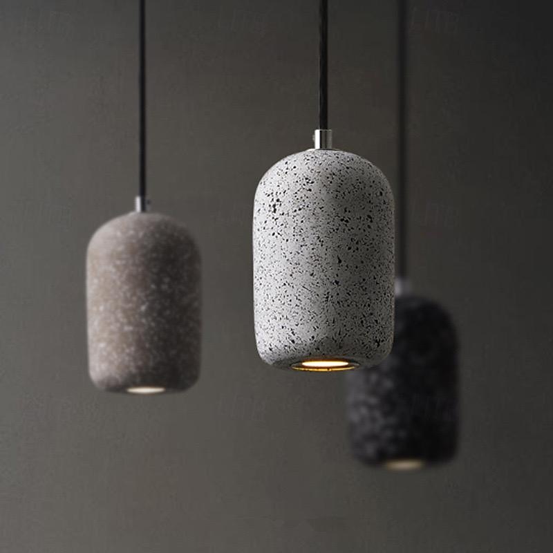 2026年 LED ペンダントライト E27 工業用テラゾ仕上げ吊り下げライト カラーセメントペンダントランプ 透明ガラスシェード シャンデリア 農家の玄関 ダイニングルーム キッチンアイランド用  コレクション – $74.99 –P1