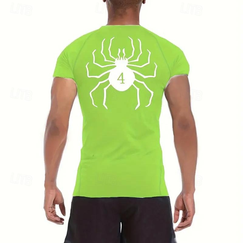 Муж. Компрессионная футболка Спортивная рубашка Фитнес-рубашка С короткими рукавами Футболка Футболка Повседневные Одежда для спорта и отдыха Пауки Быстровысыхающий Мягкий Дышащий 2025 - $15.49 –P11