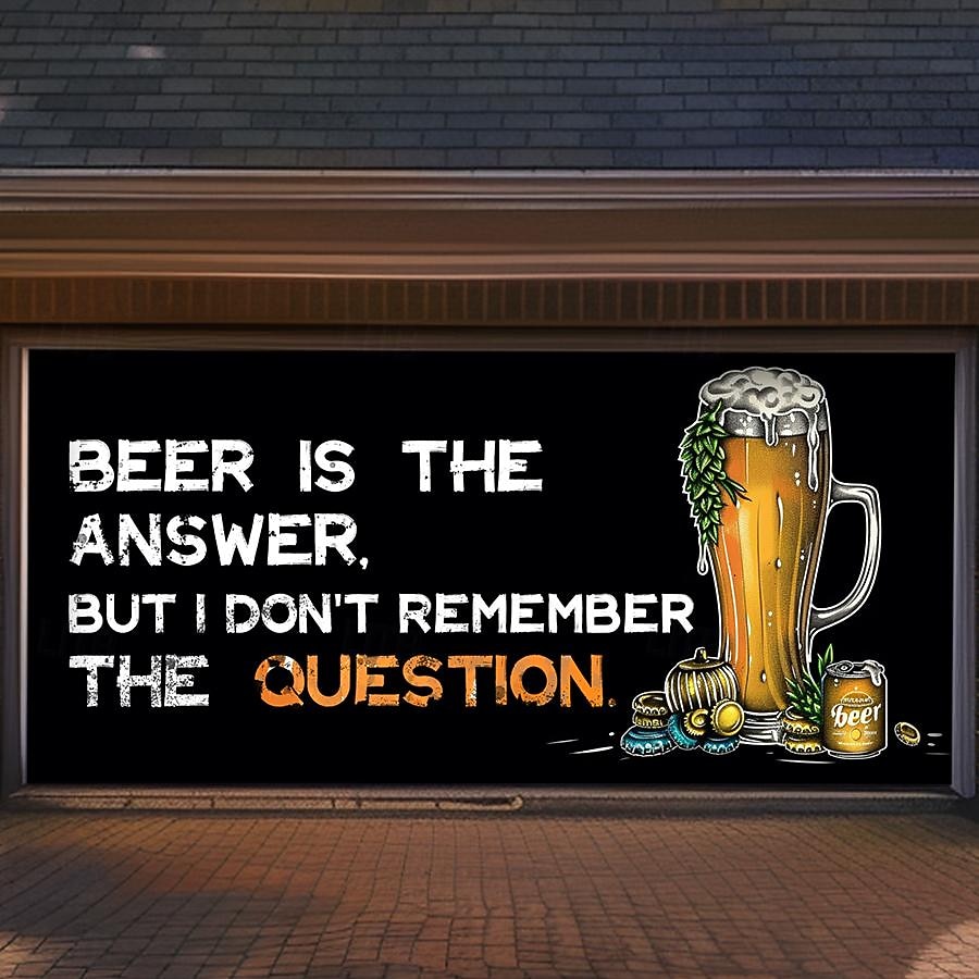Outdoor Garage Door Cover Banner Beer Vintage Slogan Farmhouse Large Backdrop Decoration for Holiday Outdoor Garage Door Home Wall Decorations 2026 - $29.99 –P9