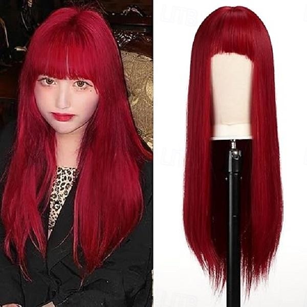Wigs for Women Layered Straight Long Wig with Bangs Natural Synthetic Hair Halloween Cosplay Party Wigs 2026 - $18.99 –P2