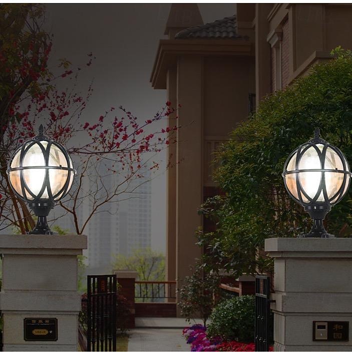 Applique murale extérieure LED blanc chaud vintage rond en verre pilier lampe étanche e26/e27 rétro globe colonne phare extérieur traditionnel pour jardin patio villa paysage rue lanterne 110-240v de 2026 ? $328.59 –P4