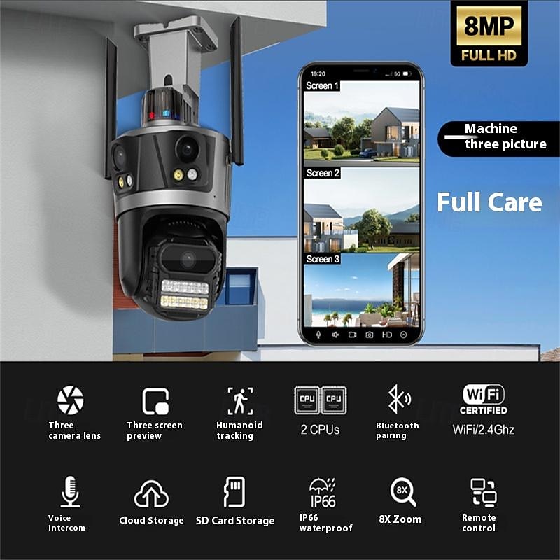1080p wifi smart home beveiligingscamera - bewegingsdetectie kleur nachtzicht mensenherkenning ai alarm ip-camera 2025 - $111.99 –P1