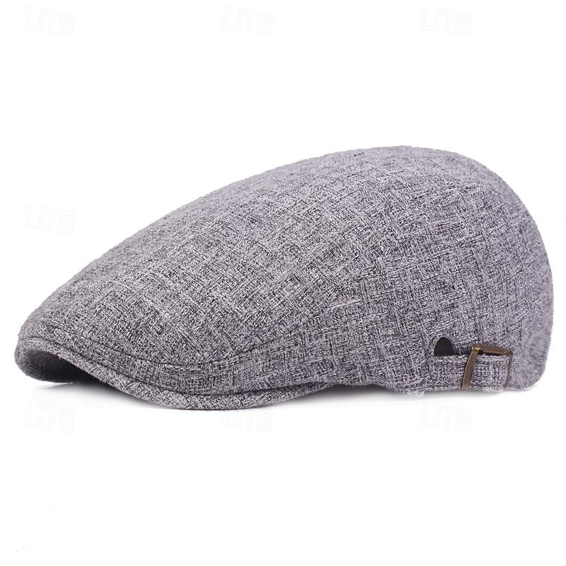Herren Schiebermütze Ascot-Hut Ballonmütze Schwarz Blau Bauwolle / Leinen Mischung Modisch Brautkleider schlicht Strasse Täglich Glatt Einstellbar Sonnenschutz Atmungsaktiv 2025 - $8.99 –P6