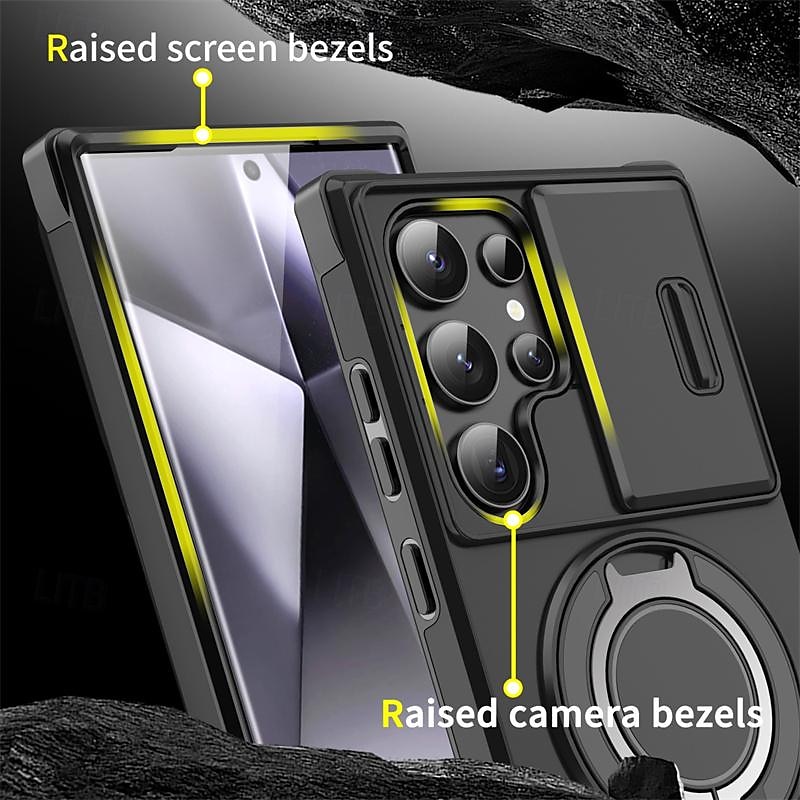 Phone Case For S24 S23 S22 S21 Ultra Plus A14 A54 A13 S20 FE Back Cover Ring Holder Shockproof PC 2025 - $14.99 –P5