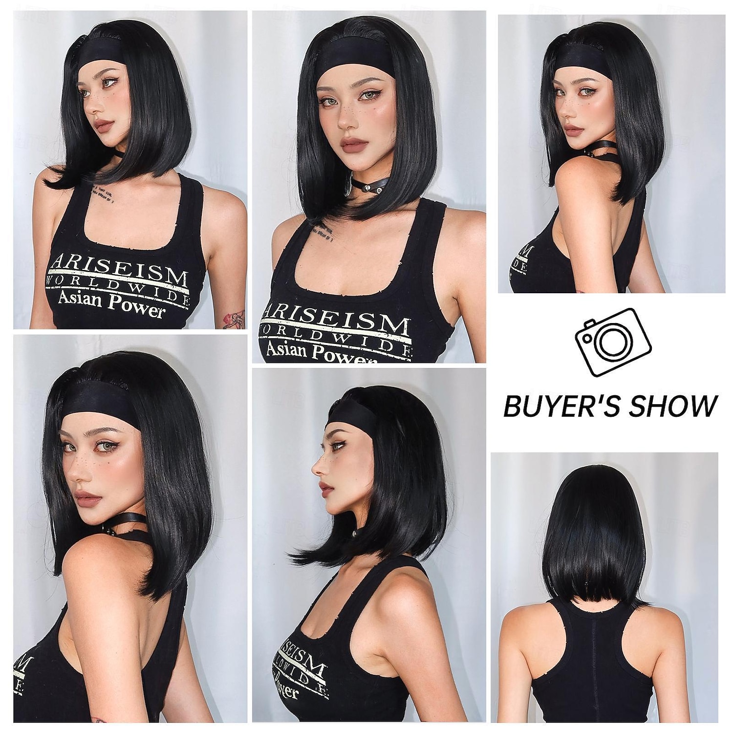 Synthetic Wig Uniforms Career Costumes Princess Straight kinky Straight Middle Part Layered Haircut Machine Made Wig 14 inch Black Synthetic Hair Women's Cosplay Party Fashion Natural Black 2026 - $19.99 –P3