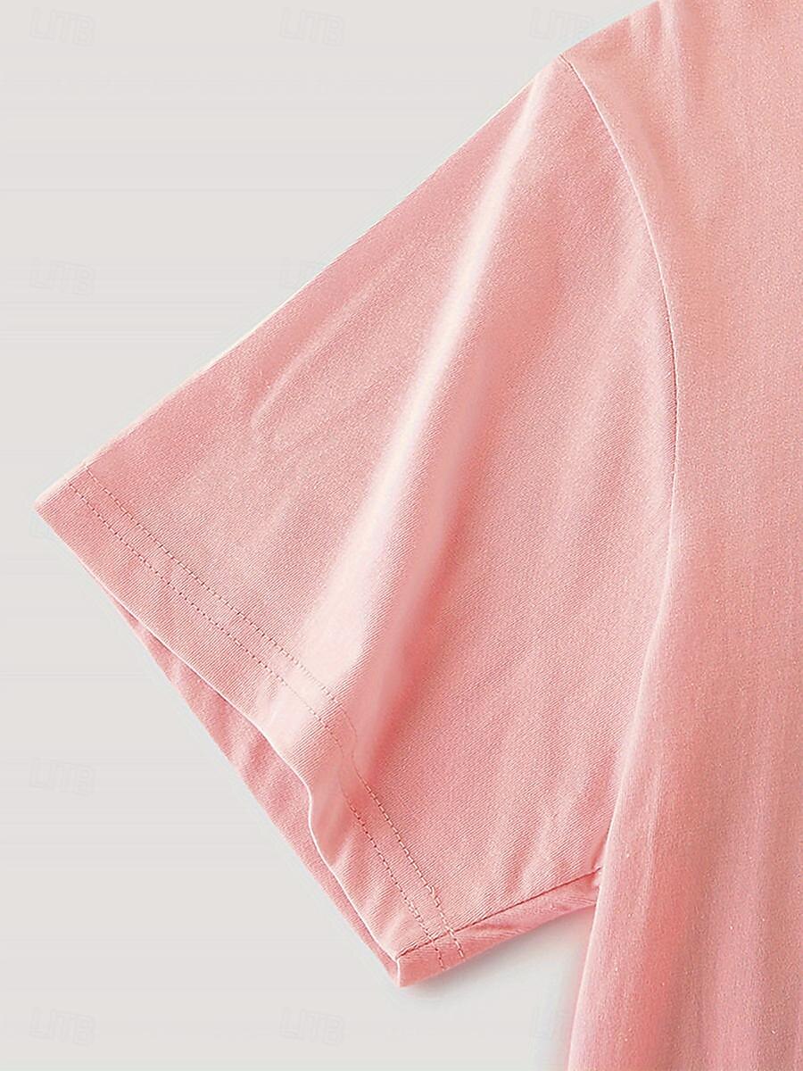 Women's T shirt Tee 100% Cotton Daily Casual Short Sleeve Pink Summer 2025 - $34.99 –P3